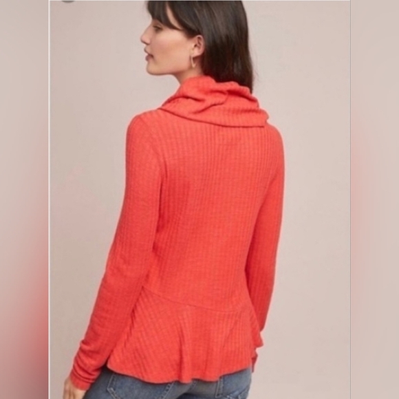 ❤️ ANTHROPOLOGIE MAEVE WINTERSCAPE COWL NECK PEPLUM TOP, MEDIUM - Picture 2 of 10